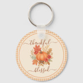 Dankbaar en gezegend pompoen | Herfst Thanksgiving Sleutelhanger (Voorkant)