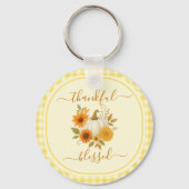 Dankbaar en gezegend pompoen | Herfst Thanksgiving Sleutelhanger (Voorkant)