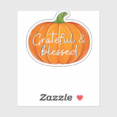 Dankbaar en gezegend - Pompoen Herfst Thanksgiving Sticker (Vel)