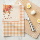 Dankbaar en gezegend pompoen | Herfst Thanksgiving Theedoek (Quarter Fold)