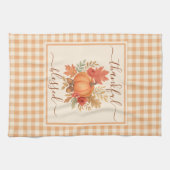 Dankbaar en gezegend pompoen | Herfst Thanksgiving Theedoek (Horizontaal)
