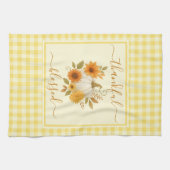 Dankbaar en gezegend pompoen | Herfst Thanksgiving Theedoek (Horizontaal)