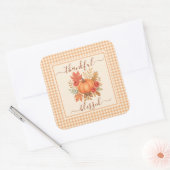 Dankbaar en gezegend pompoen | Herfst Thanksgiving Vierkante Sticker (Envelop)