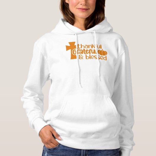 Dankbaar en gezegend, Thanksgiving Hoodie (Voorkant)