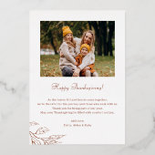 Dankbaar en gezegend Thanksgiving Rustic Leaf Gold Folie Feestdagenkaart (Achterkant)