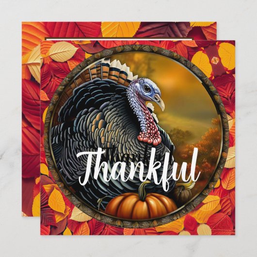 Dankbaar en Turkije Thanksgiving Menu (Voorkant / Achterkant)