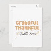 Dankbaar, Erkentelijk, Audit Vrij - Grappige Accou Briefkaart (Voorkant / Achterkant)