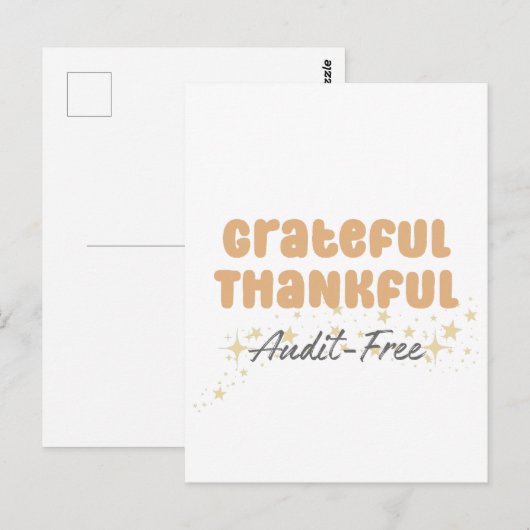 Dankbaar, Erkentelijk, Audit Vrij - Grappige Accou Briefkaart (Voorkant / Achterkant)