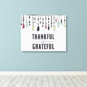 Dankbaar Erkentelijk Boho Kwast Canvasprint Canvas Afdruk (Insitu (Houten vloer))