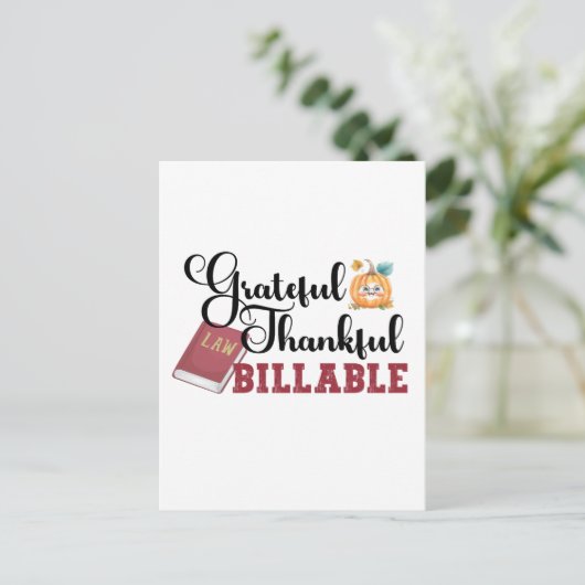 Dankbaar, Erkentelijk, Factureerbaar - Advocaat Th Briefkaart (Staand voorkant)