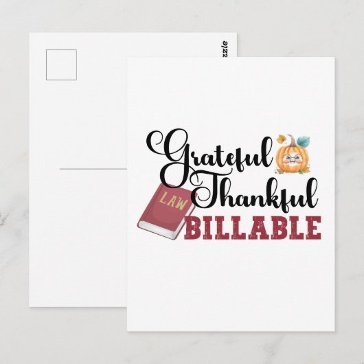 Dankbaar Erkentelijk Factureerbaar - Advocaat Than Briefkaart (Voorkant / Achterkant)