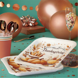 Dankbaar Erkentelijk Feestelijk Thanksgiving 23 Ce Papieren Bordje