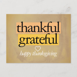 dankbaar erkentelijk: gelukkig thanksgiving briefkaart