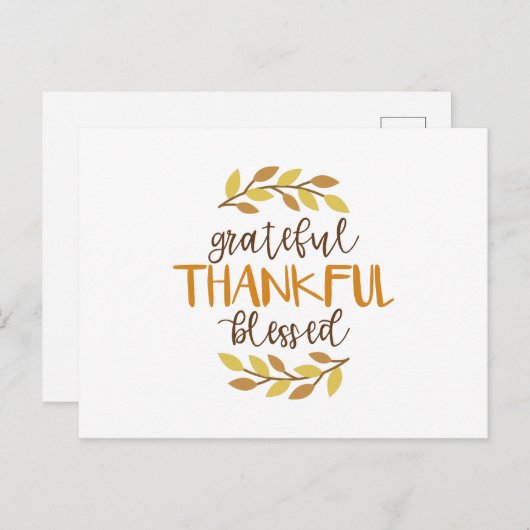 Dankbaar Erkentelijk Gezegend Briefkaart (Voorkant / Achterkant)