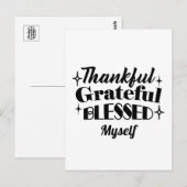 Dankbaar, Erkentelijk, Gezegend Bruisend Thanksgiv Briefkaart (Voorkant / Achterkant)