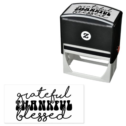 Dankbaar Erkentelijk Gezegend - Dankdag Zelfinktende Stempel (In situ)