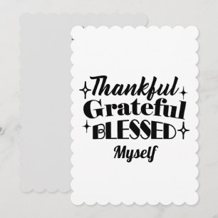 Dankbaar, Erkentelijk, Gezegend Fonkelend Thanksgi Feestdagenkaart