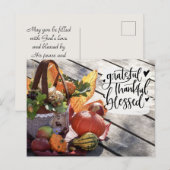 Dankbaar Erkentelijk Gezegend Herfst Inspirerend Briefkaart (Voorkant / Achterkant)