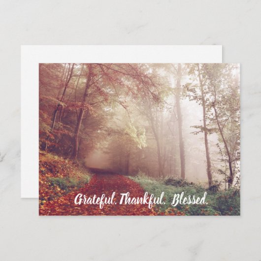 Dankbaar Erkentelijk Gezegend Herfst Natuur Wandel Briefkaart (Voorkant / Achterkant)