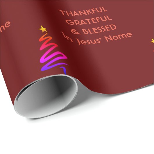 DANKBAAR ERKENTELIJK GEZEGEND Jezus Kerstmis Cadeaupapier (Rol Hoek)