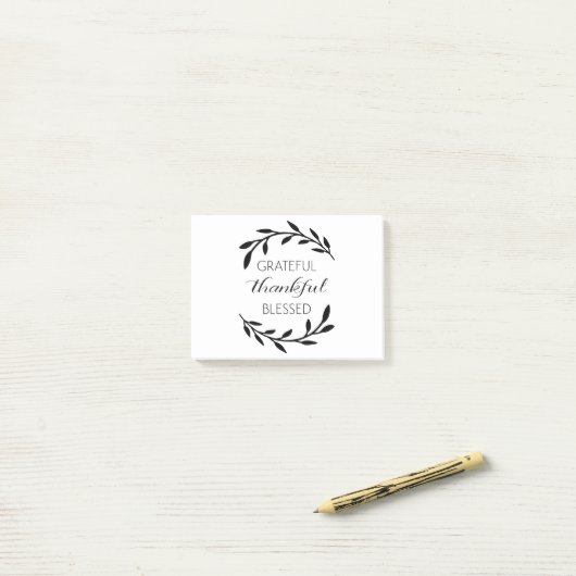Dankbaar erkentelijk gezegend post-it® notes (Op bureau)