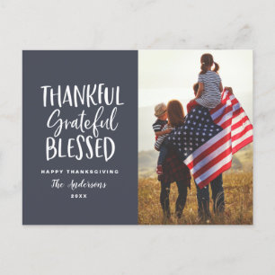 Dankbaar, erkentelijk, gezegend thanksgiving foto briefkaart