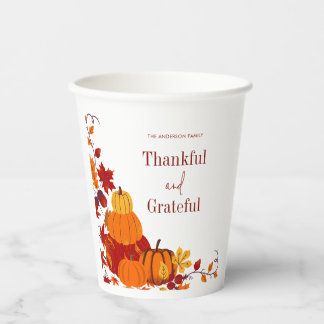 Dankbaar Erkentelijk Herfst Autumn Pompoen Thanksg Papieren Bekers