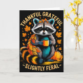 Dankbaar Erkentelijk Licht Wilde Grappige Wasbeer Kaart (Gele Bloem)