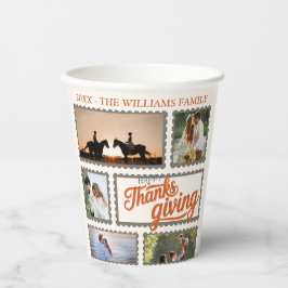 Dankbaar Familie Thanksgiving Foto Collage Party Papieren Bekers