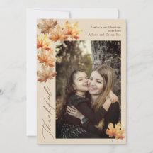 Dankbaar, Familie Thanksgiving Fotokaart