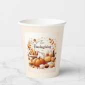 Dankbaar  Feestelijk  Dankdag Papieren Bekers (Voorkant)