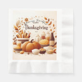 Dankbaar Feestelijk Thanksgiving Papier Servet (Voorkant)