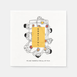 Dankbaar Friendsgiving Thanksgiving Diner Servet