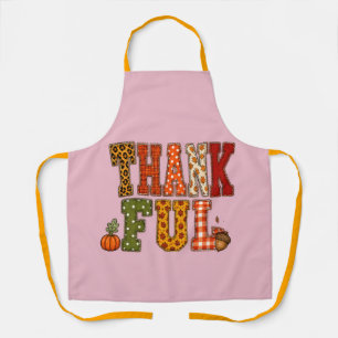 Dankbaar Geblokte Letters Thanksgiving Ontwerp Schort