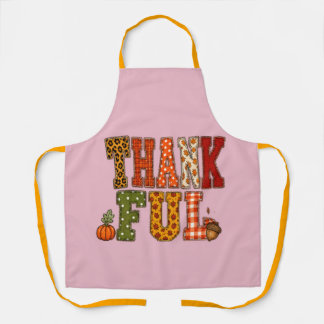Dankbaar Geblokte Letters Thanksgiving Ontwerp Schort