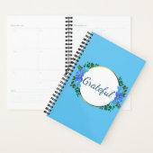 "Dankbaar" Geef Bedankt Blauw Zinnia Floral Planner (Display)