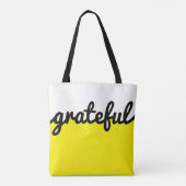 Dankbaar Geel Zwart Wit Kleurenblok Tote Bag (Achterkant)