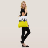 Dankbaar Geel Zwart Wit Kleurenblok Tote Bag (Op model)
