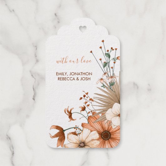 Dankbaar Gelukkig Gezegend Bloemen Thanksgiving Cadeaulabels (Achterkant)