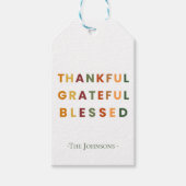 Dankbaar Gelukkig Gezegend - Herfst Gift Label Cadeaulabel (Voorkant)