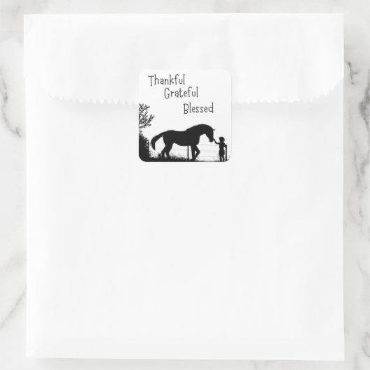 Dankbaar Gelukkig Gezegend Paard Sticker (Tas)