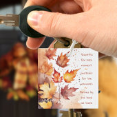 Dankbaar Gelukkig Gezegend Sinaasappel Bruin Herfs Sleutelhanger