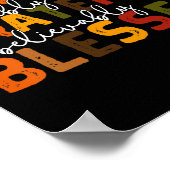 Dankbaar Gelukkig Gezegend T-shirt Tha Poster (Hoek)