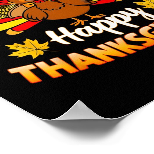 dankbaar gelukzalig gezegend turkije gobble blij d poster (Hoek)