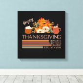 Dankbaar gelukzalig ontwerp met gezegende Thanksgi Canvas Afdruk (Insitu (Houten vloer))