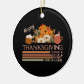 Dankbaar gelukzalig ontwerp met gezegende Thanksgi Keramisch Ornament (Links)