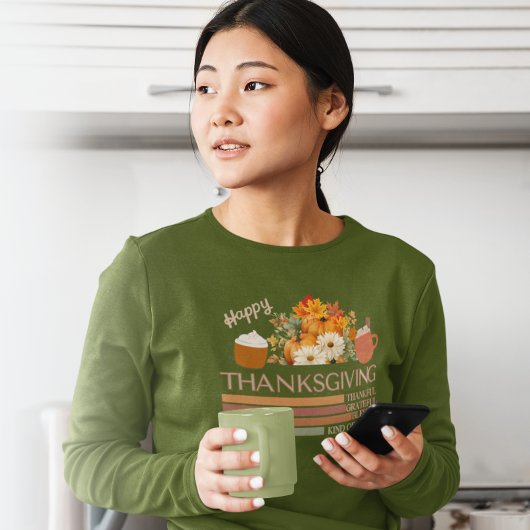 Dankbaar gelukzalig ontwerp met gezegende Thanksgi T-shirt