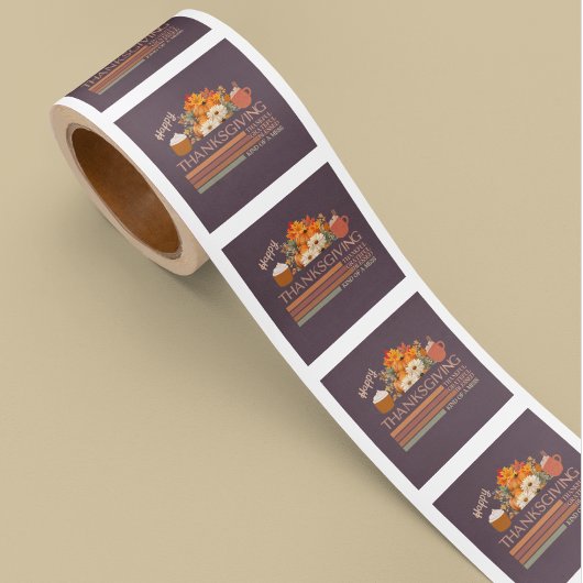 Dankbaar gelukzalig ontwerp met gezegende Thanksgi Vierkante Sticker