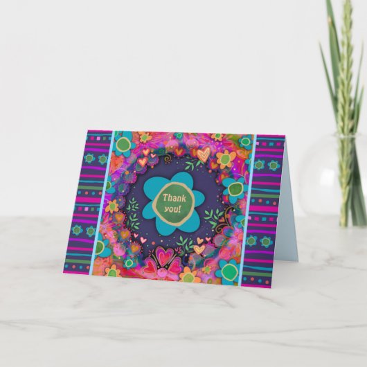 Dankbaar gepersonaliseerd bloemig vrolijk Schattig Kaart (Voorkant)