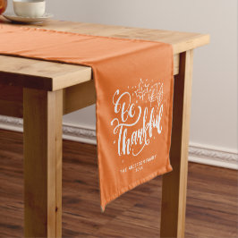 Dankbaar Gepersonaliseerd Familie Thanksgiving Korte Tafelloper